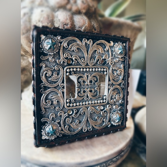 Western Tooled Light Switch Cover Plate Aztec Boho Choice of A,B or C - Picture 8 of 12